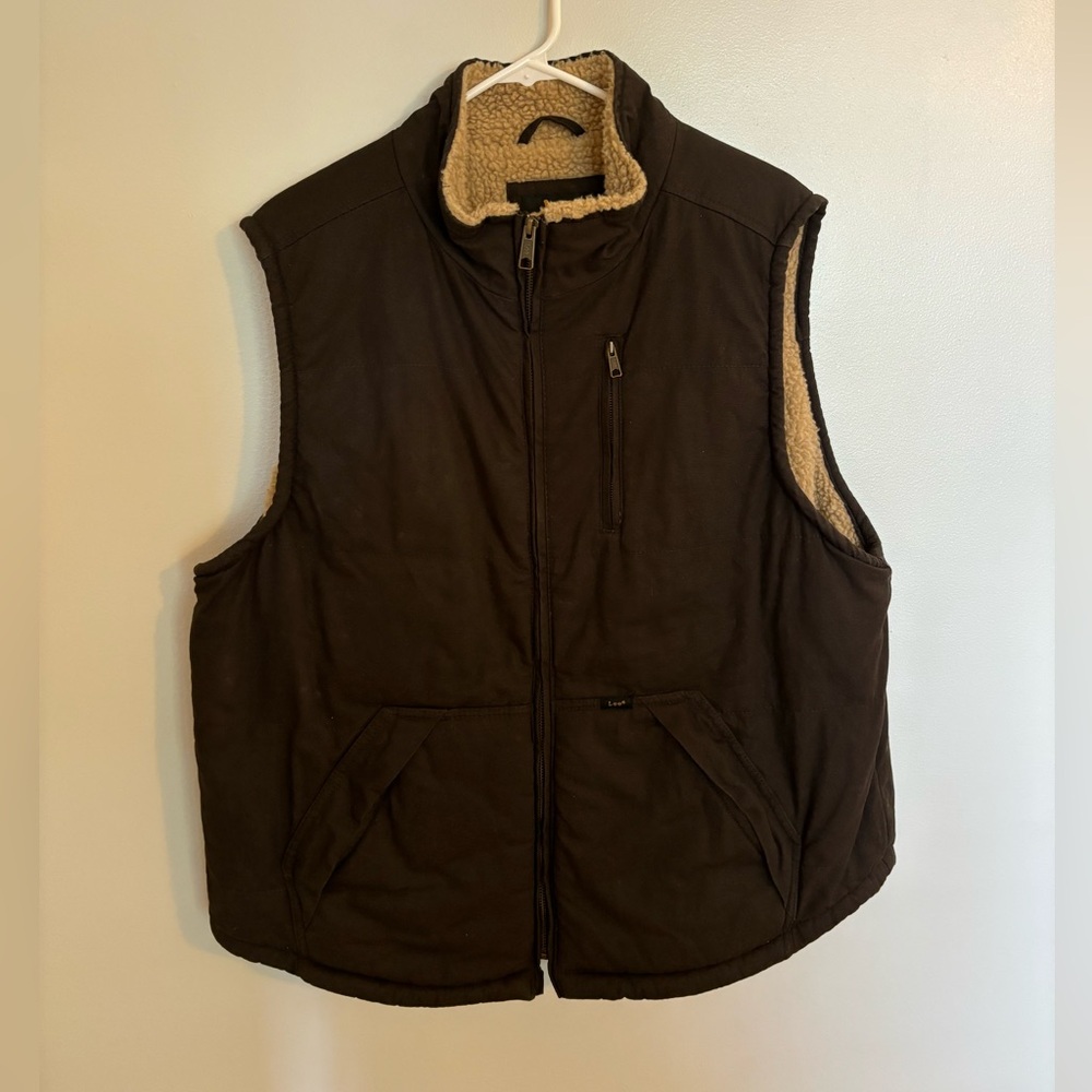 Lee Sherpa Vest Brown Size large